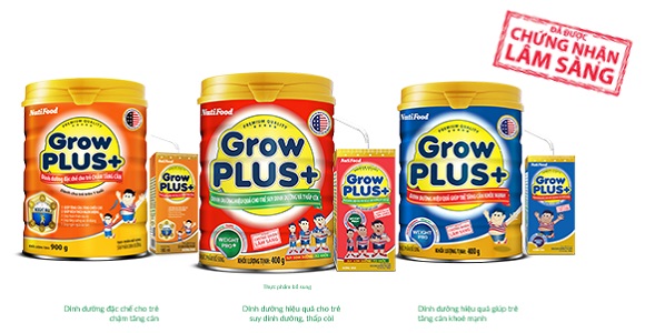 Sữa bột Nuti Grow Plus+ Đỏ 2+ lon 900g cho trẻ trên 2 tuổi