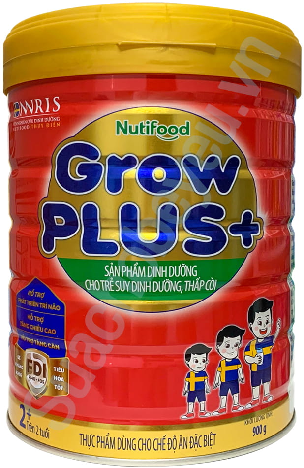 Sữa bột Nuti Grow Plus+ Đỏ 2+ lon 900g cho trẻ trên 2 tuổi