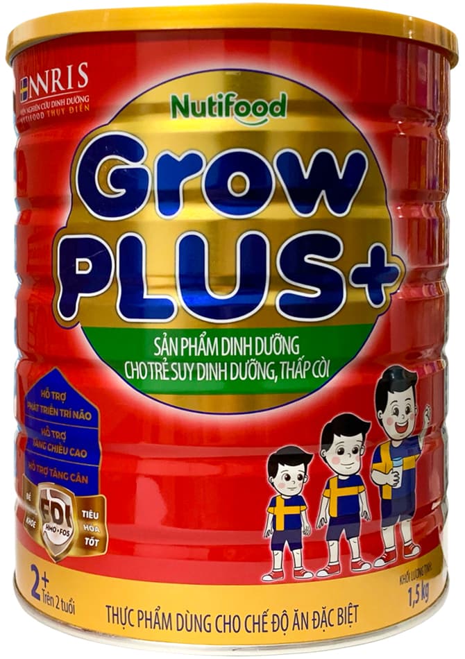 Sữa NutiFood Grow Plus+ Đỏ 2+ lon 1.5kg cho trẻ trên 2 tuổi
