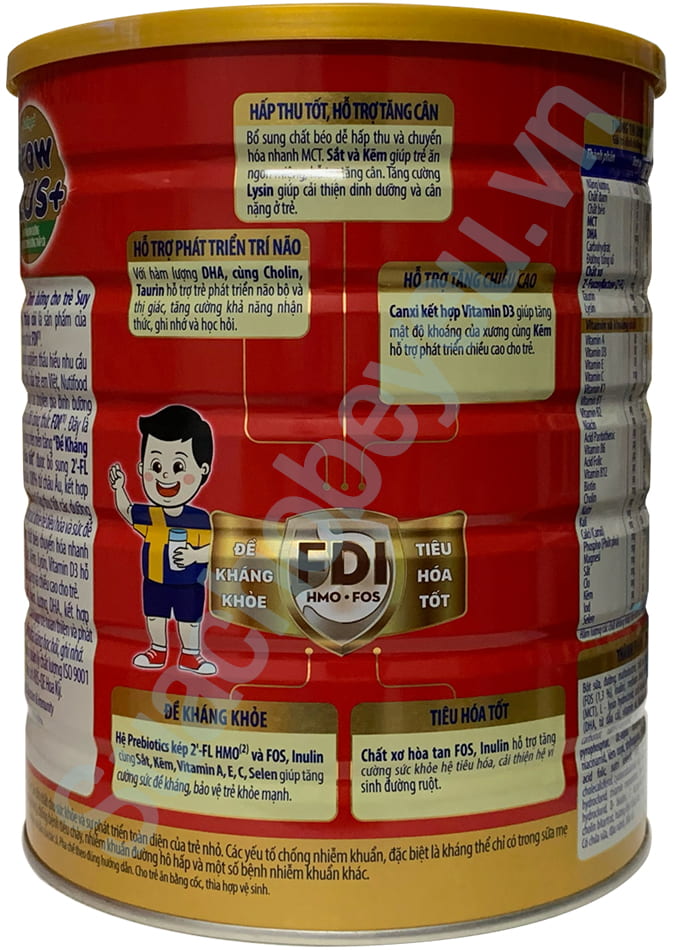 Sữa bột Nuti Grow Plus+ Đỏ 1+ lon 1.5kg cho trẻ từ 1-2 tuổi