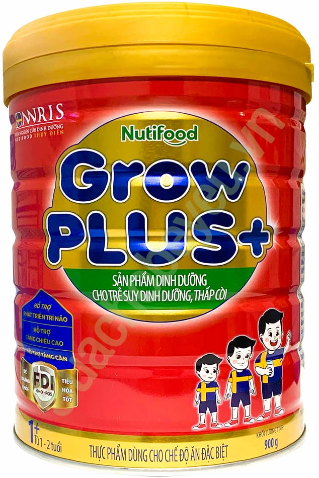 Sữa Nuti Grow Plus màu đỏ 900g cho trẻ chậm tăng cân