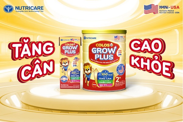 Sữa Colos Grow Plus cho trẻ nhẹ cân thấp còi