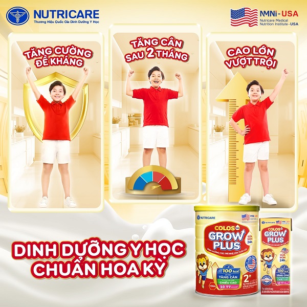 Sữa Colos Grow Plus cho trẻ nhẹ cân thấp còi