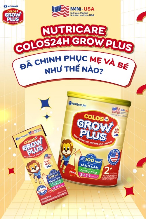 Sữa Colos Grow Plus cho trẻ nhẹ cân thấp còi