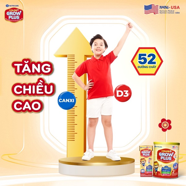 Sữa pha sẵn nutricare Colos Grow Plus cho trẻ nhẹ cân thấp còi hộp 110ml