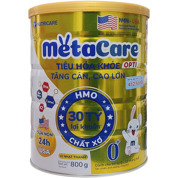 Sữa Metacare Opti số 0+ lon 800g cho trẻ 0 đến 12 tháng tuổi