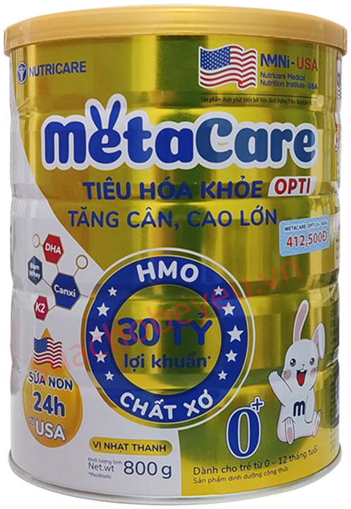 Thùng sữa MetaCare Opti 0+ lon 800g cho trẻ 0-1 tuổi