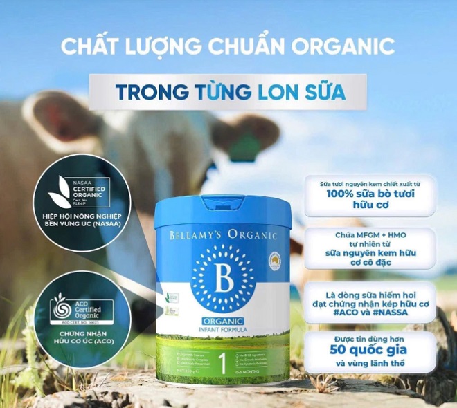 Sữa Bellamy 8HMO Organic Úc