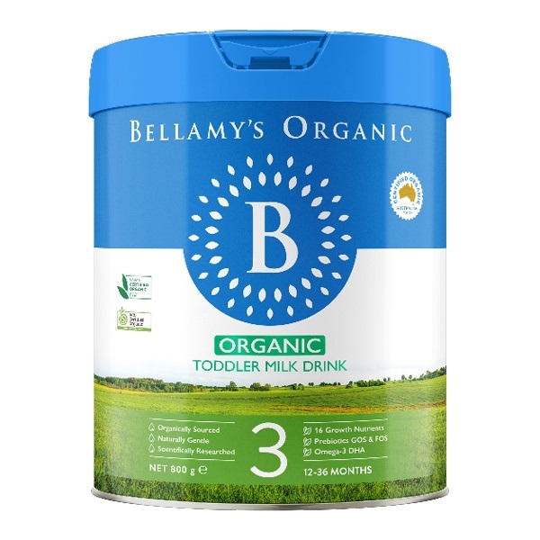 Sữa Bellamy's Organic 8 HMOs số 3 lon 800g cho trẻ trên 1-3 tuổi 