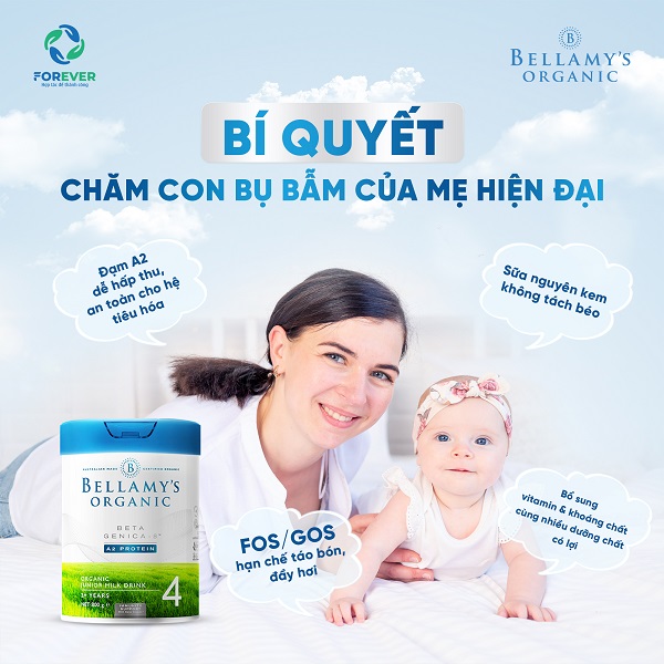 Sữa Bellamy's Organic đạm A2 số 4 lon 800g cho trẻ trên 2 tuổi