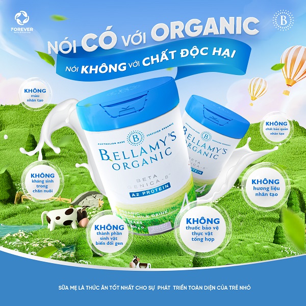 Sữa Bellamy's Organic đạm A2 số 1 lon 800g cho trẻ 0-6 tháng tuổi
