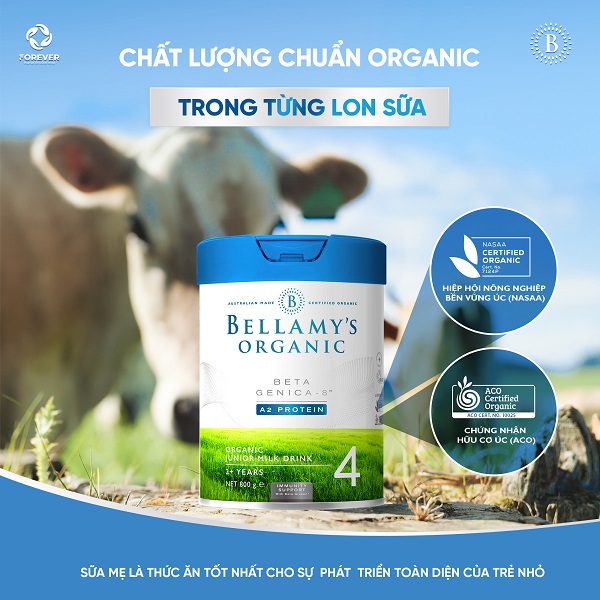 Sữa Bellamy's Organic đạm A2 số 1 lon 800g cho trẻ 0-6 tháng tuổi