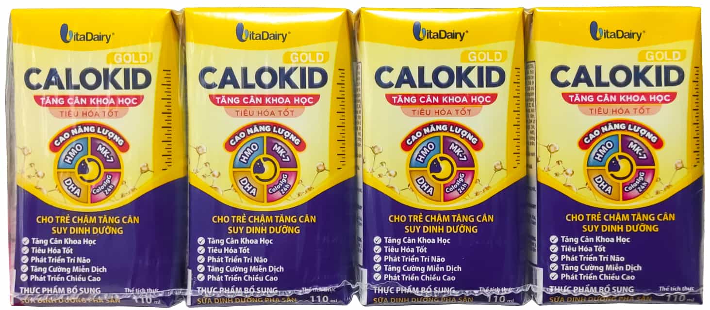 Sữa pha sẵn Calokid Gold hộp 110ml cho trẻ chậm tăng cân, biếng ăn