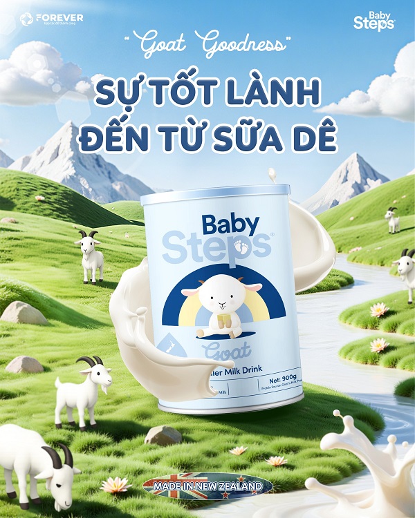 Sữa dê Baby Steps số 1 lon 900g cho trẻ từ 0-6 tháng
