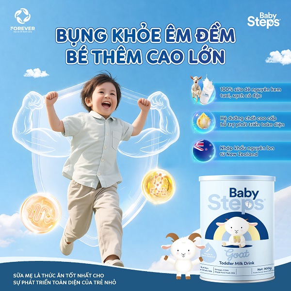 Sữa dê Baby Steps số 2 lon 900g cho trẻ từ 6-12 tháng