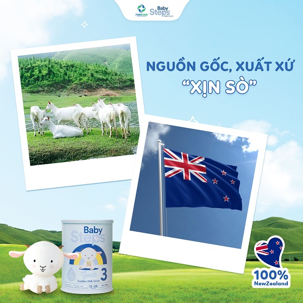 Sữa dê Baby Steps số 3 lon 900g cho trẻ từ 12-36 tháng