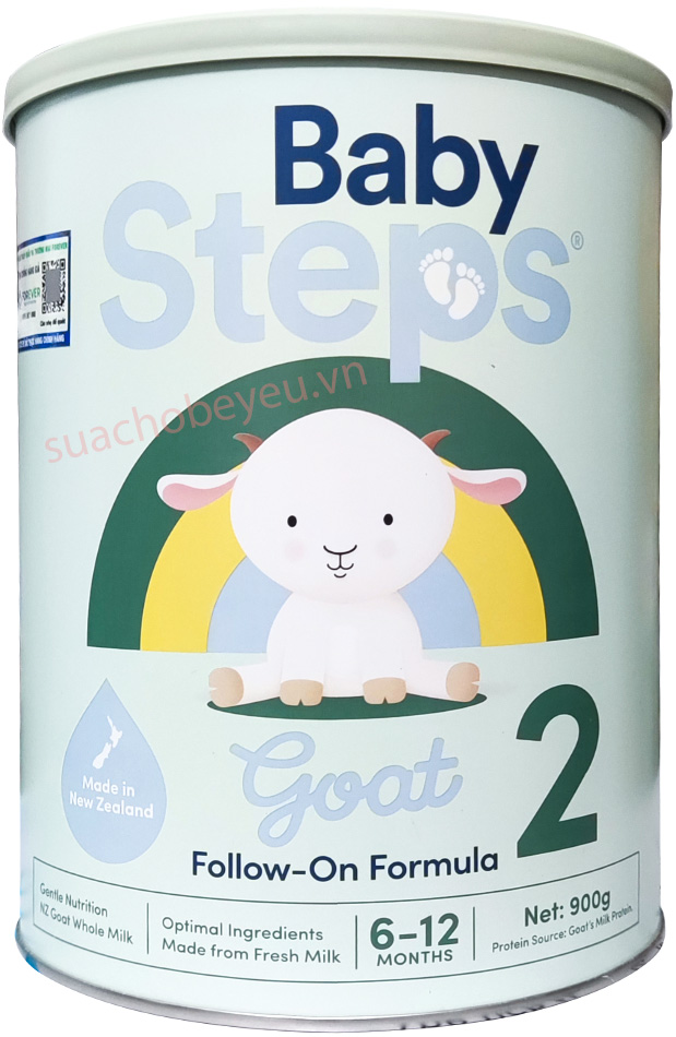 Sữa dê Baby Steps số 2 lon 900g cho trẻ từ 6-12 tháng