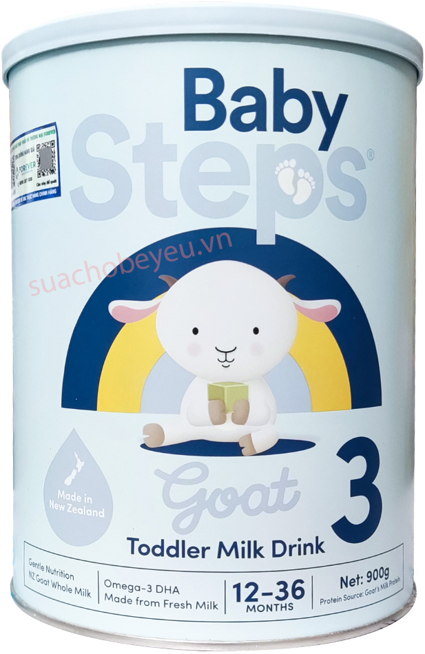 Sữa dê Baby Steps số 3 lon 900g cho trẻ từ 12-36 tháng
