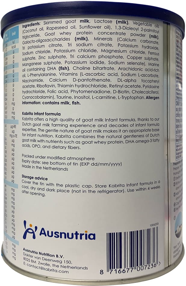 Sữa dê Kabrita số 1 lon 800g cho trẻ 0-12 tháng