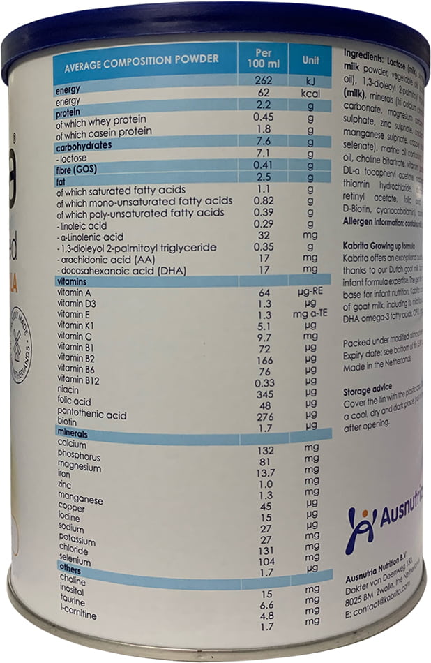 Sữa dê Kabrita số 3 lon 800g cho trẻ từ 24 tháng