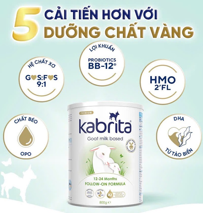 Sữa dê Kabrita số 2 lon 800g cho trẻ 12-24 tháng