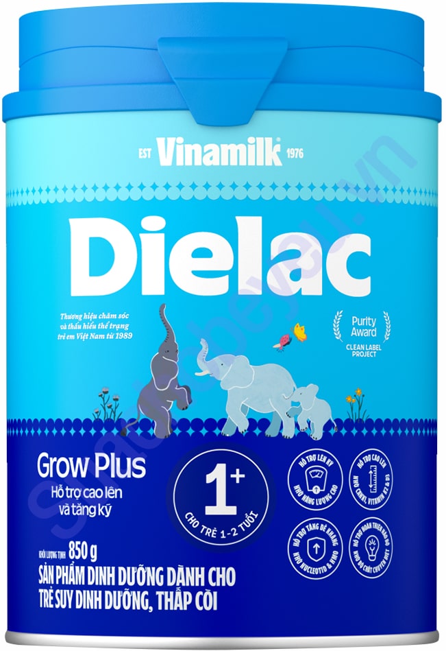 Sữa Dielac Grow Plus 1+ lon 850g cho trẻ 1-2 tuổi