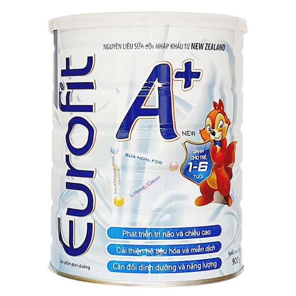 Sữa Eurofit A+ cho trẻ 1 đến 6 tuổi lon 900g