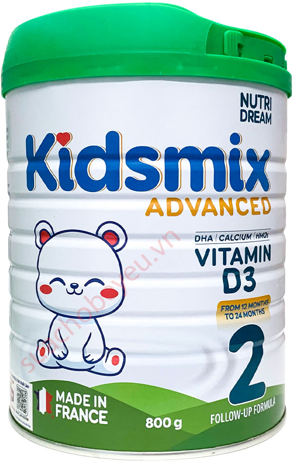 Sữa Kidsmix Advanced số 2 800g cho trẻ từ 12-24 tháng tuổi