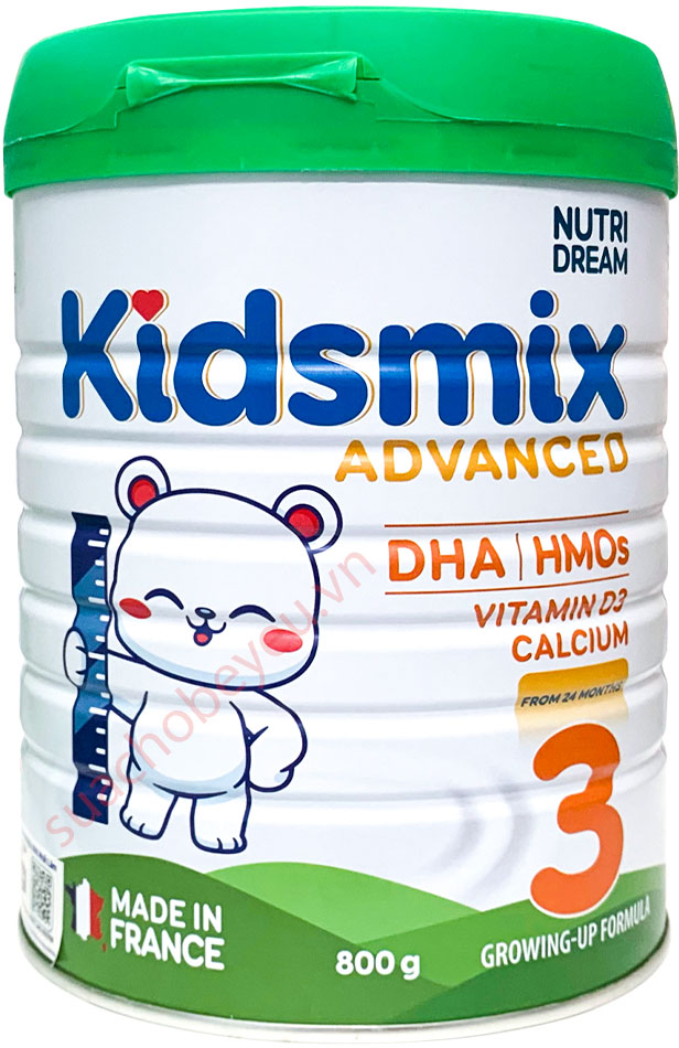 Sữa Kidsmix Advanced số 3 800g cho trẻ từ 24-36 tháng tuổi