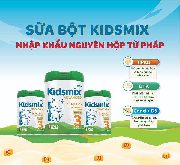 Sữa Kidsmix Advanced số 2 lon 800g cho trẻ từ 12-24 tháng