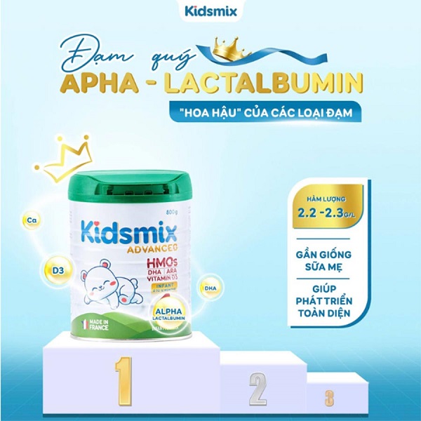 Sữa Kidsmix Advanced số 2 lon 800g cho trẻ từ 12-24 tháng