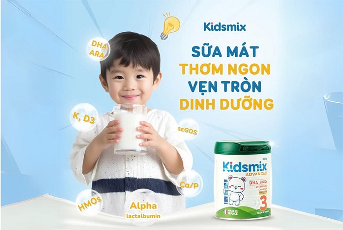 Sữa Kidsmix Advanced số 3 lon 800g cho trẻ từ 24-36 tháng tuổi