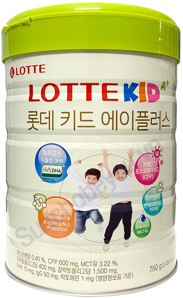 Sữa tăng chiều cao Lotte Kid A+ lon 760g Hàn Quốc cho trẻ 1-10 tuổi