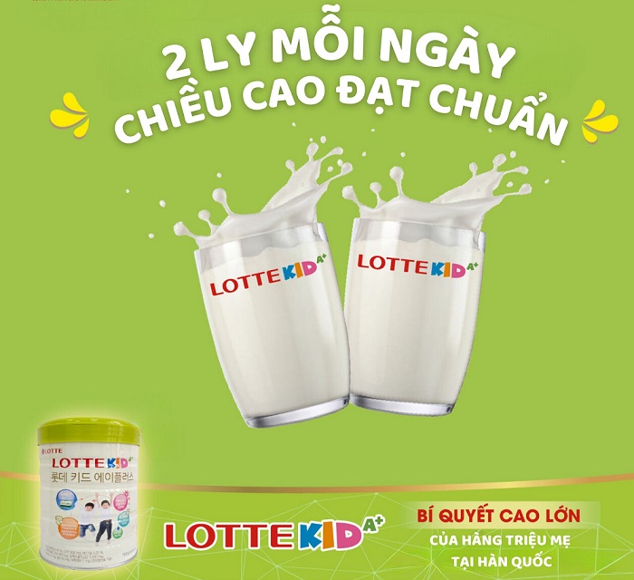 Sữa Lotte Kid tăng chiều cao Hàn Quốc