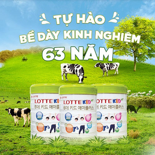 Sữa tăng chiều cao Lotte Kid A+ Hàn Quốc lon 760g cho trẻ 1-10 tuổi