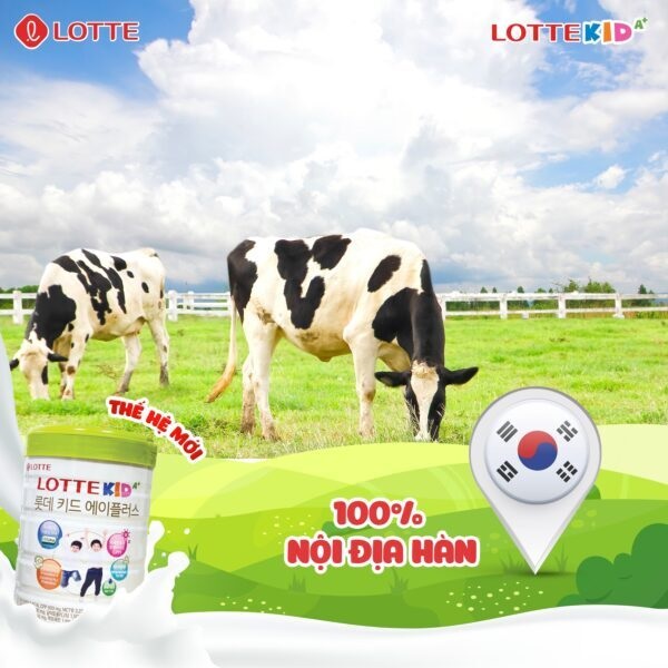 Sữa tăng chiều cao Lotte Kid A+ Hàn Quốc lon 760g cho trẻ 1-10 tuổi