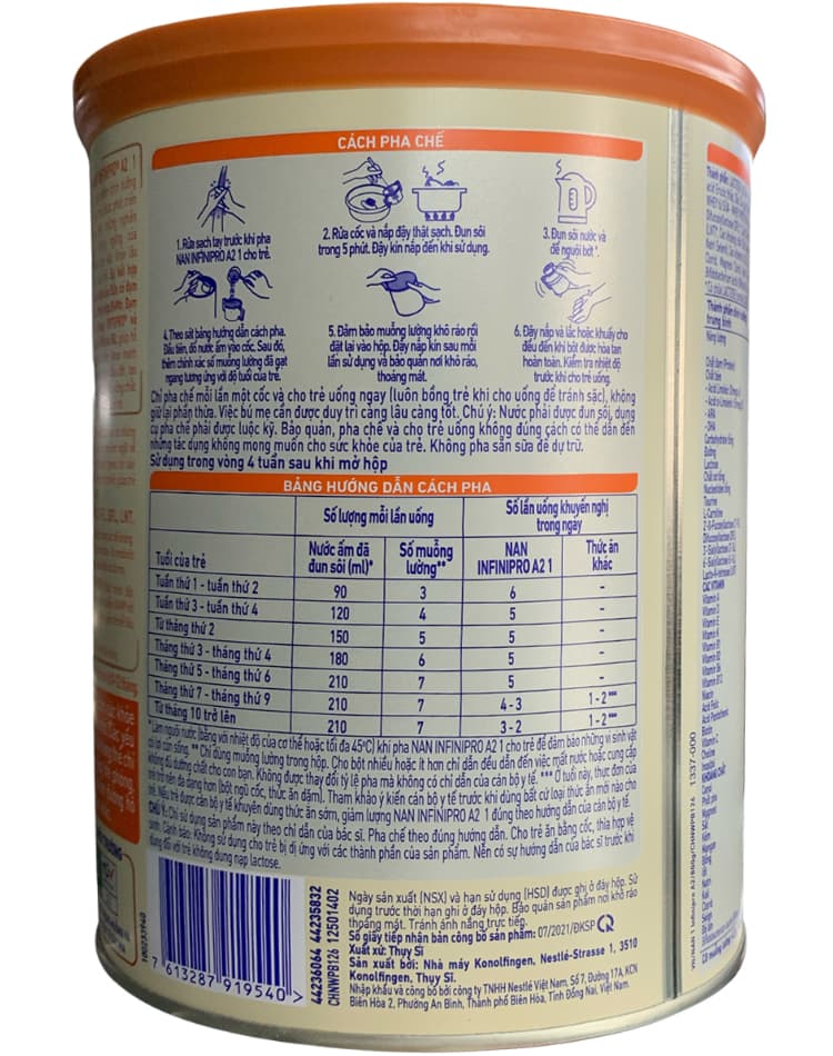 Sữa Nan InfiniPro A2 số 1 lon 800g cho trẻ 0-12 tháng