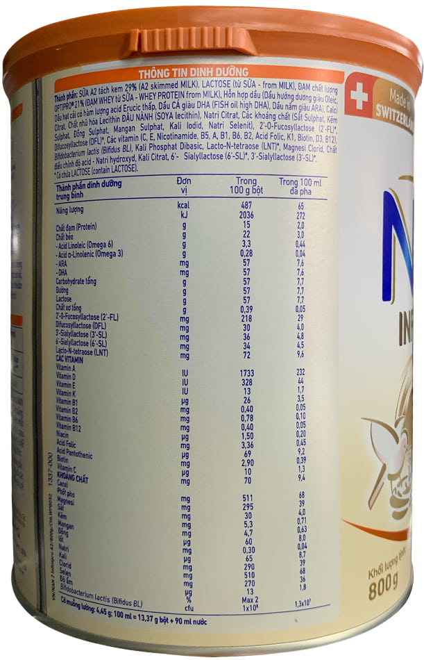 Sữa Nan InfiniPro A2 số 2 lon 800g cho trẻ 1-2 tuổi