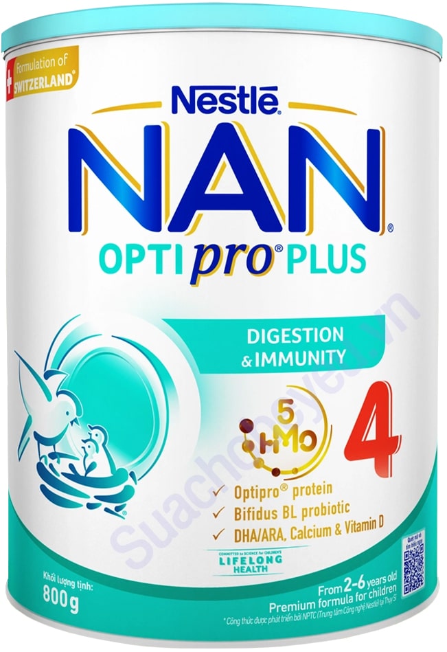 Sữa Nan Optipro Plus số 4 lon 800g cho trẻ 2-6 tuổi