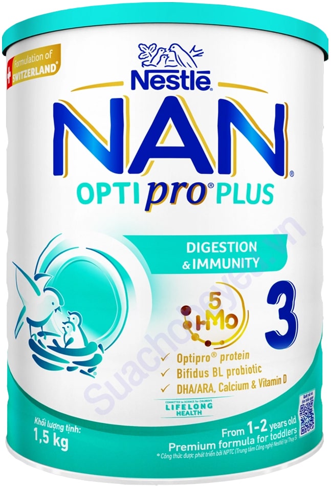 Sữa Nan Optipro Plus số 3 lon 1.5kg cho trẻ 1 đến 2 tuổi