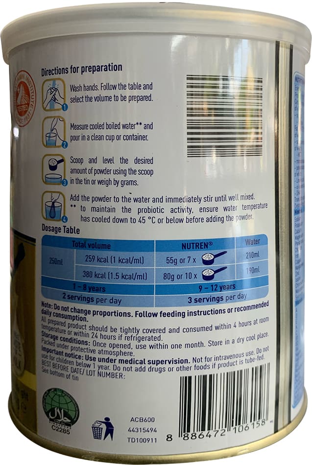 Sữa bột Nutren Junior lon 400g cho trẻ 1-12 tuổi