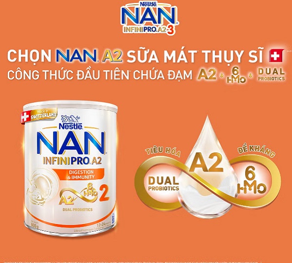 Sữa Nan InfiniPro A2 số 2 lon 800g cho trẻ 1-2 tuổi