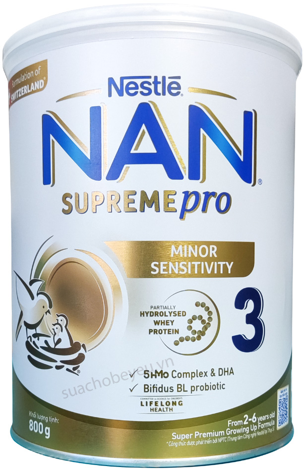 Sữa Nan Supreme Pro số 3 lon 800g cho trẻ 2-6 tuổi