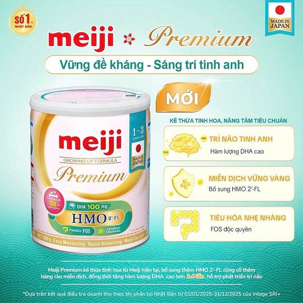 Sữa Meiji Premium Nhật Bản cho trẻ 1-3 tuổi lon 800g