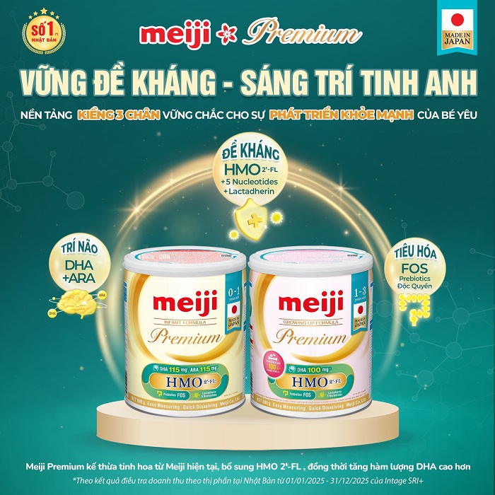 Sữa Meiji Premium Nhật Bản cho trẻ 1-3 tuổi lon 800g