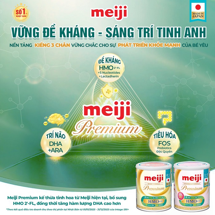 Sữa Meiji Premium Nhật Bản cho trẻ 1-3 tuổi lon 800g