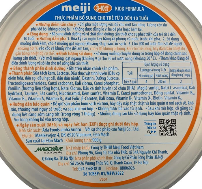 Sữa Meiji Kids Formula 900g cho trẻ 3-10 tuổi