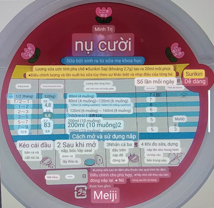 Sữa Meiji 0-1 tuổi nội địa nhật bản lon 800g
