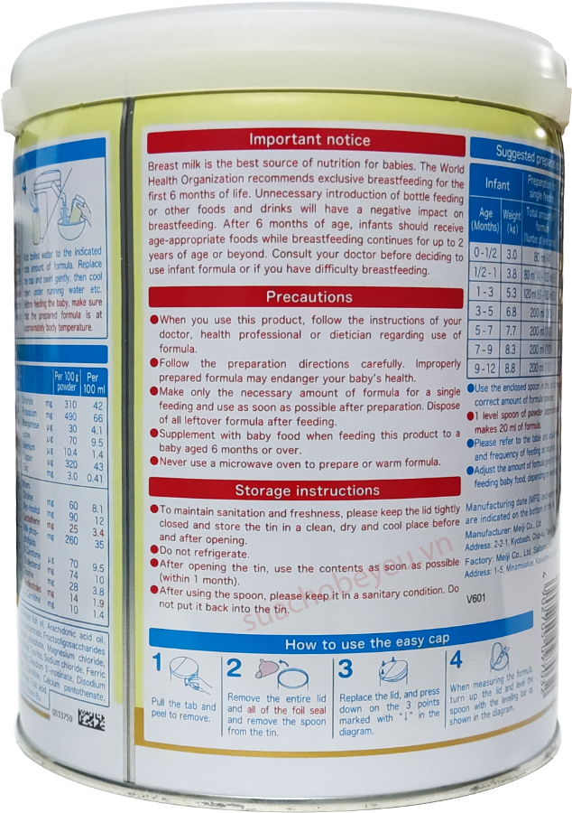 Sữa Meiji Premium Nhật Bản cho trẻ 0-1 tuổi lon 800g