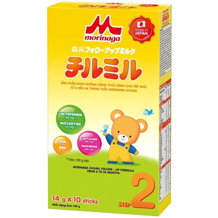 Sữa Morinaga số 2 dạng thanh hộp giấy cho trẻ 6-36 tháng tuổi
